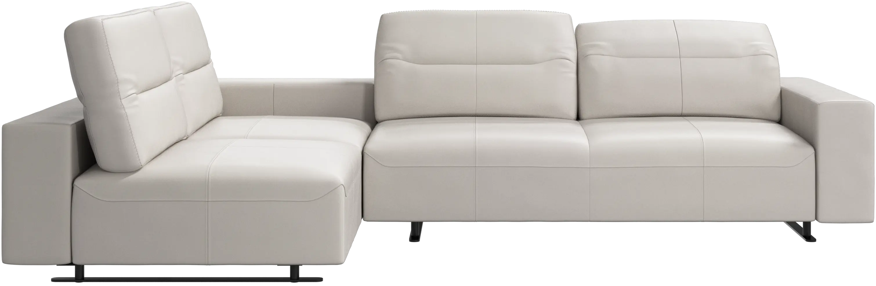 Hampton corner sofa with adjustable back and storage on right side