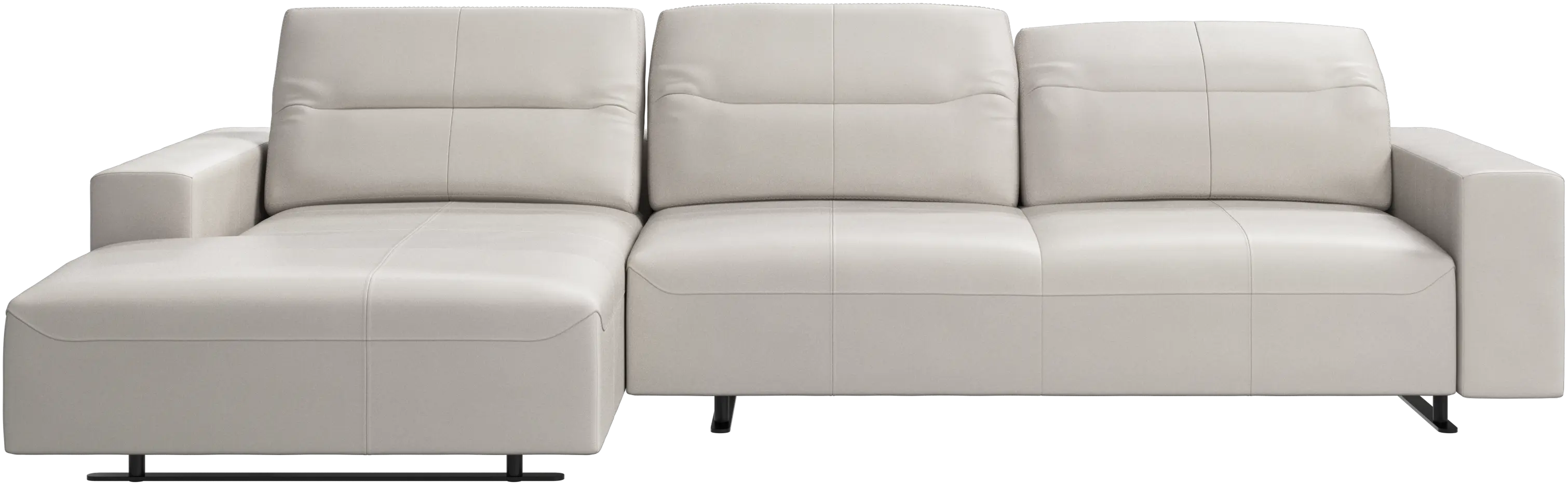 Hampton sofa with adjustable back, resting unit and storage both sides