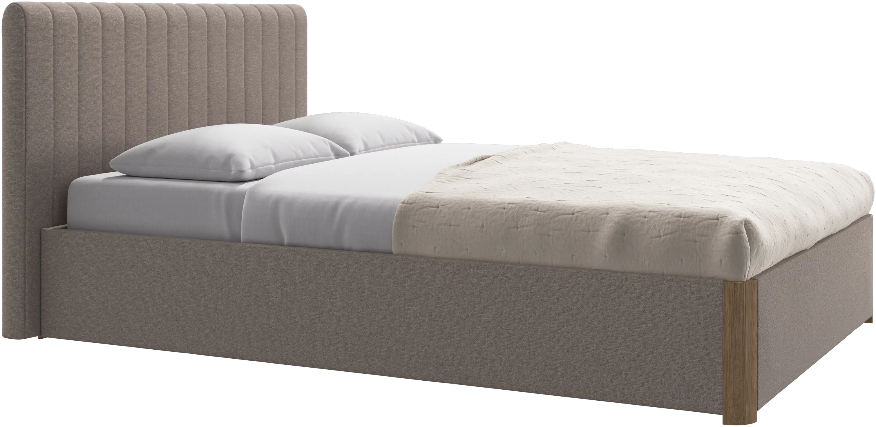 Element bed, bed-mounted headboard, with slats and storage solution, excl. mattress