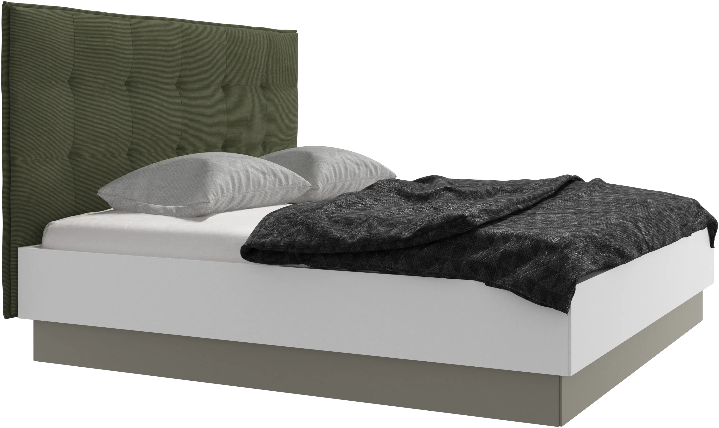 Lugano storage bed with lift-up frame and slats, excl. mattress