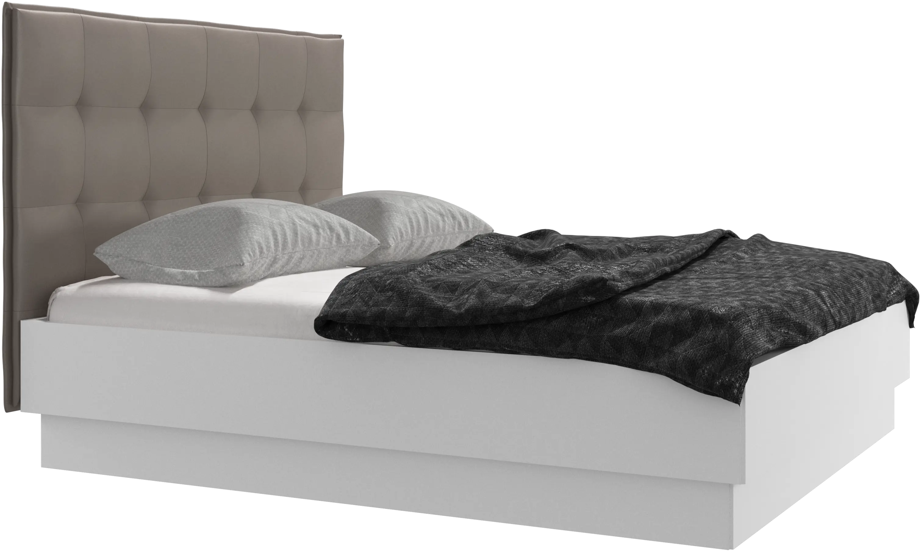 Lit Lugano avec rangement intégré, sommier inclus, hors matelas