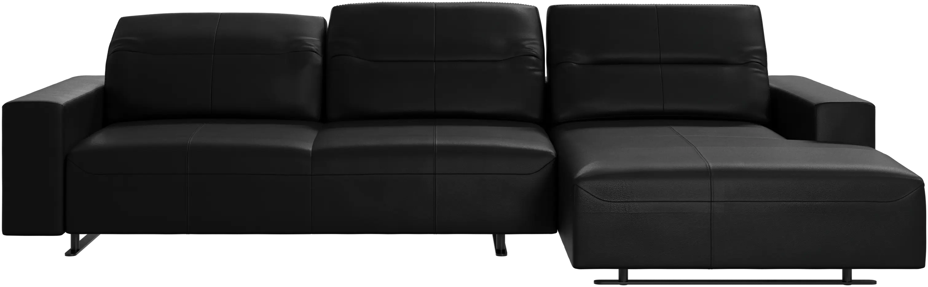 Hampton sofa with adjustable back, resting unit and storage right side