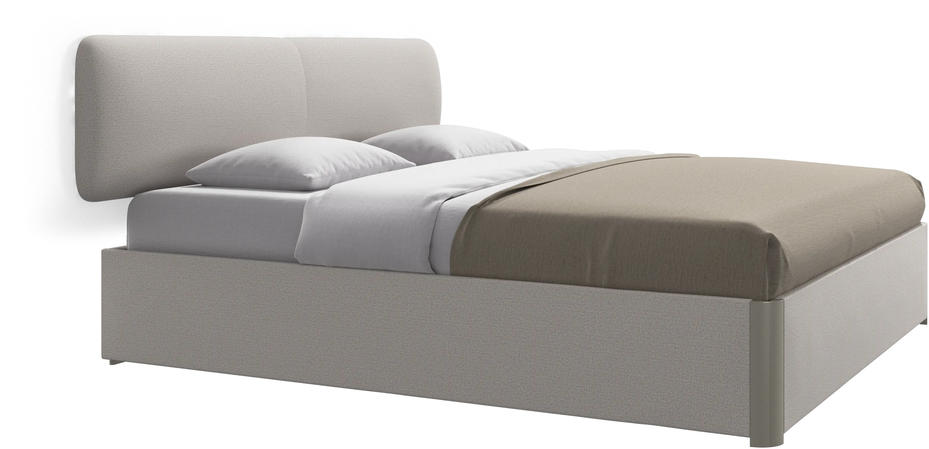 Element lit, tête de lit murale, avec lattes et solution de stockage, excl. matelas