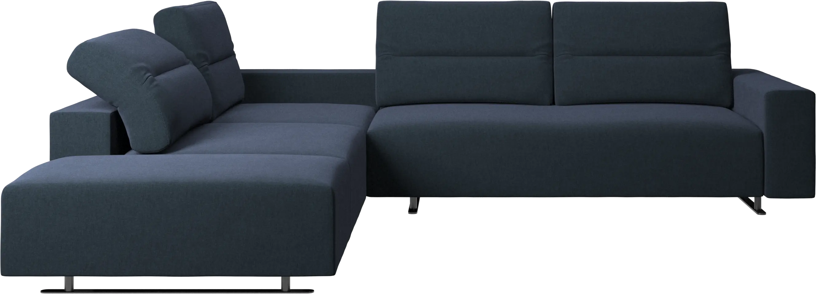 Hampton corner sofa with adjustable back and storage on right side