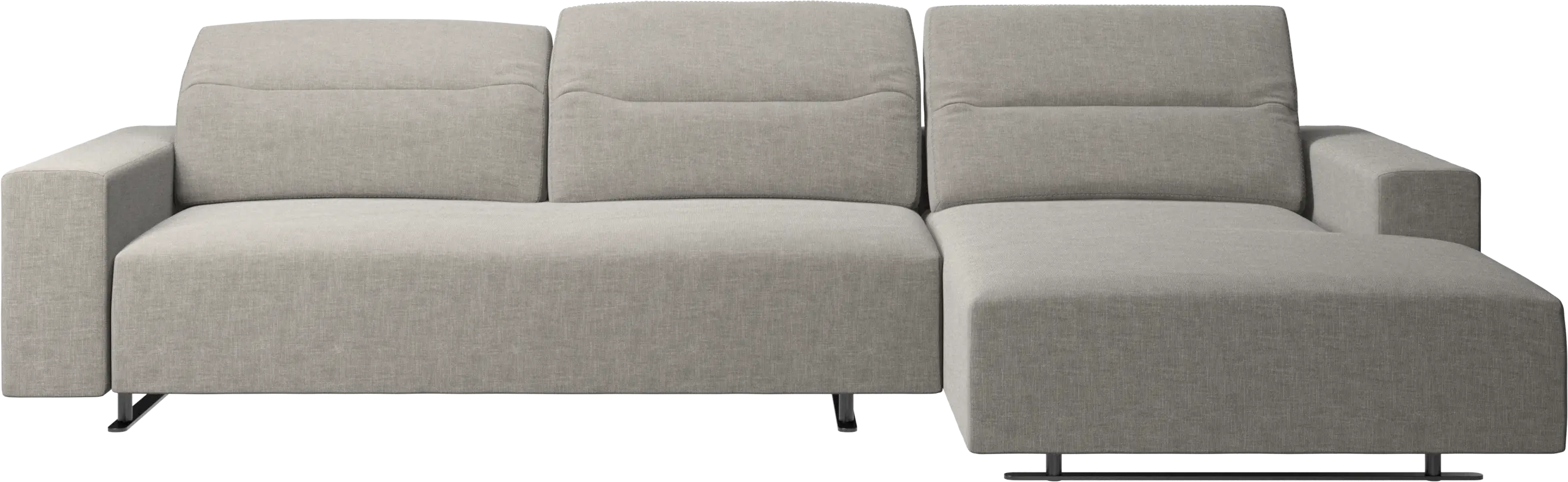 Hampton sofa with adjustable back, resting unit and storage right side