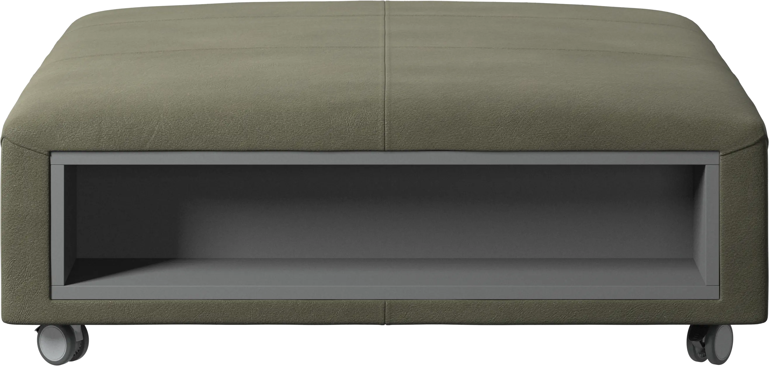 Hampton footstool on wheels with storage left and right sides