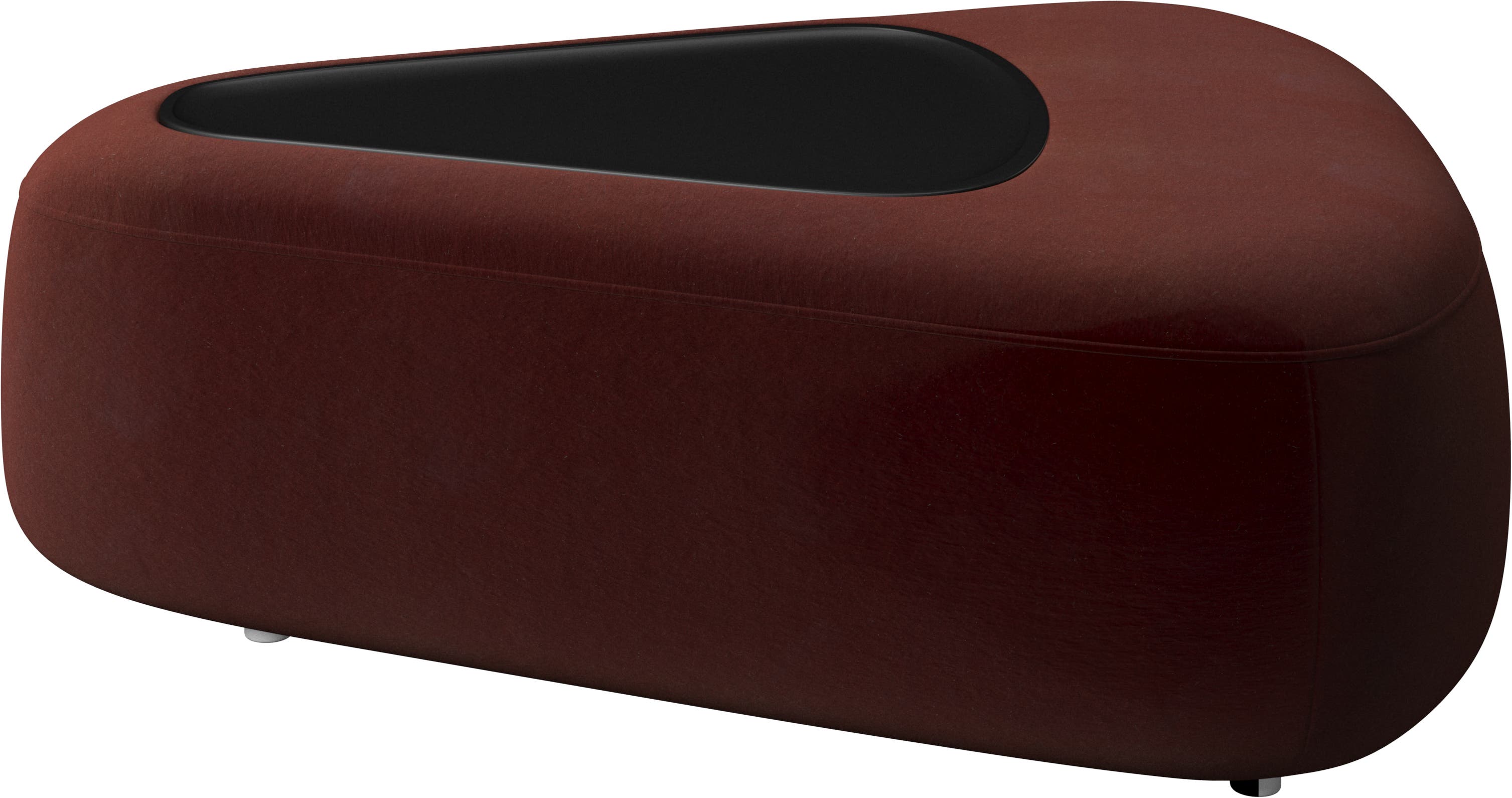 Ottawa triangular pouf with tray and USB charger