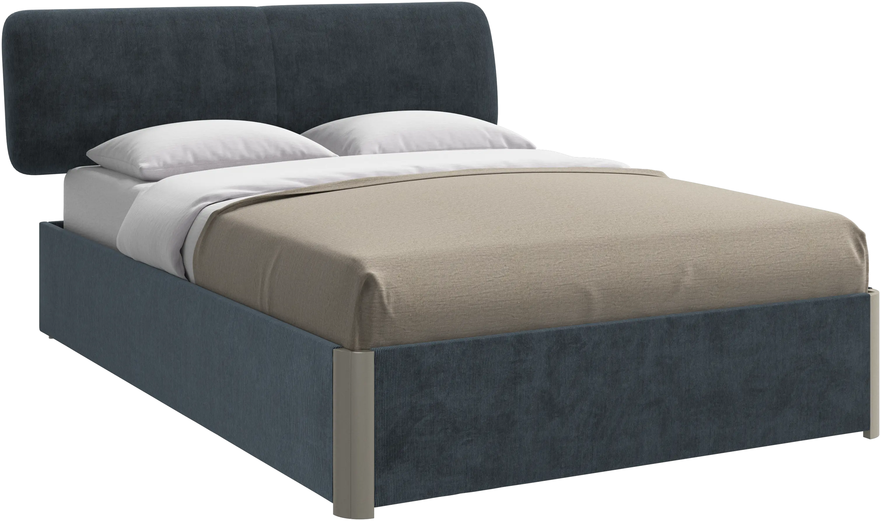 Element bed, bed-mounted headboard, with slats and storage solution, excl. mattress