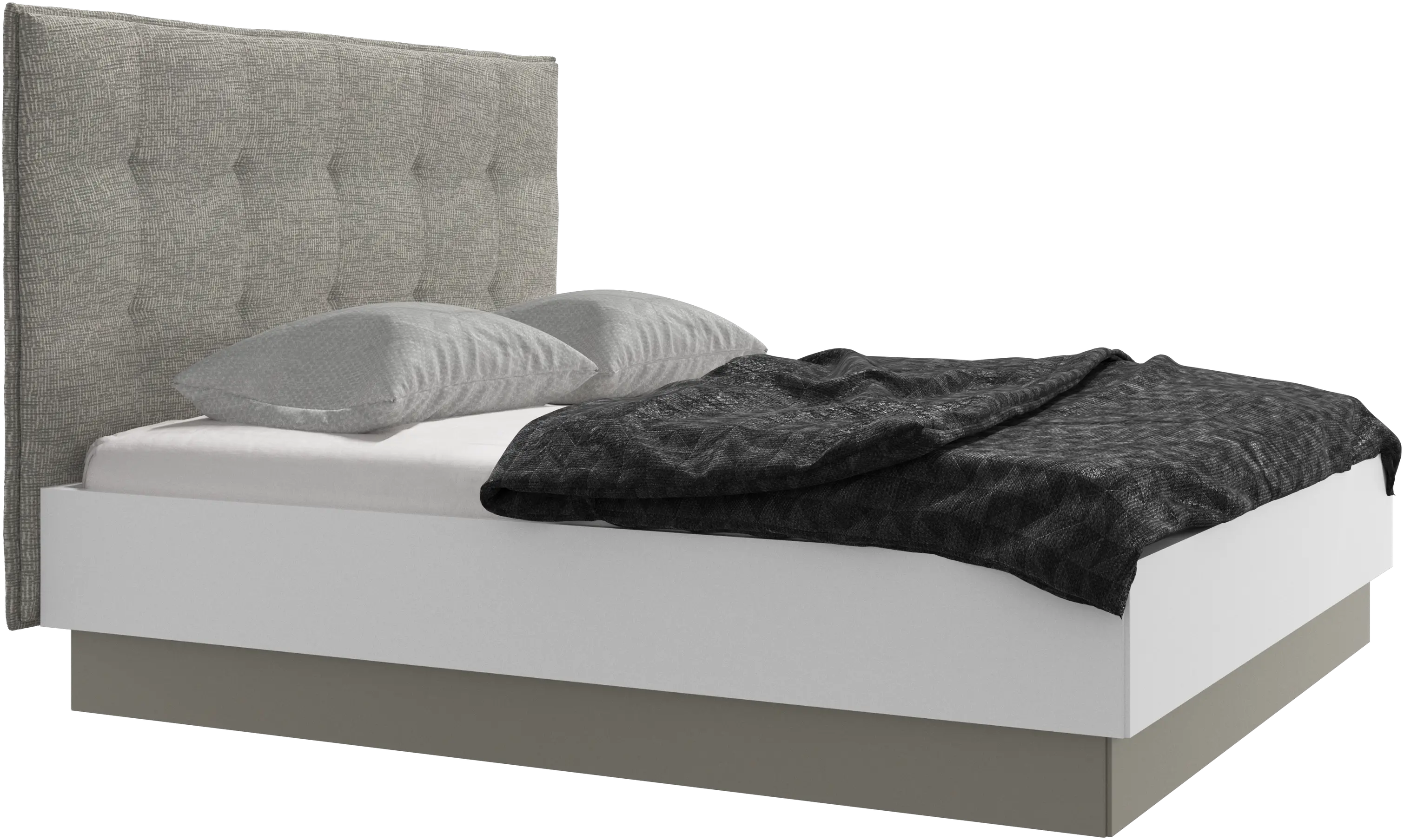 Lit Lugano avec rangement intégré, sommier inclus, hors matelas