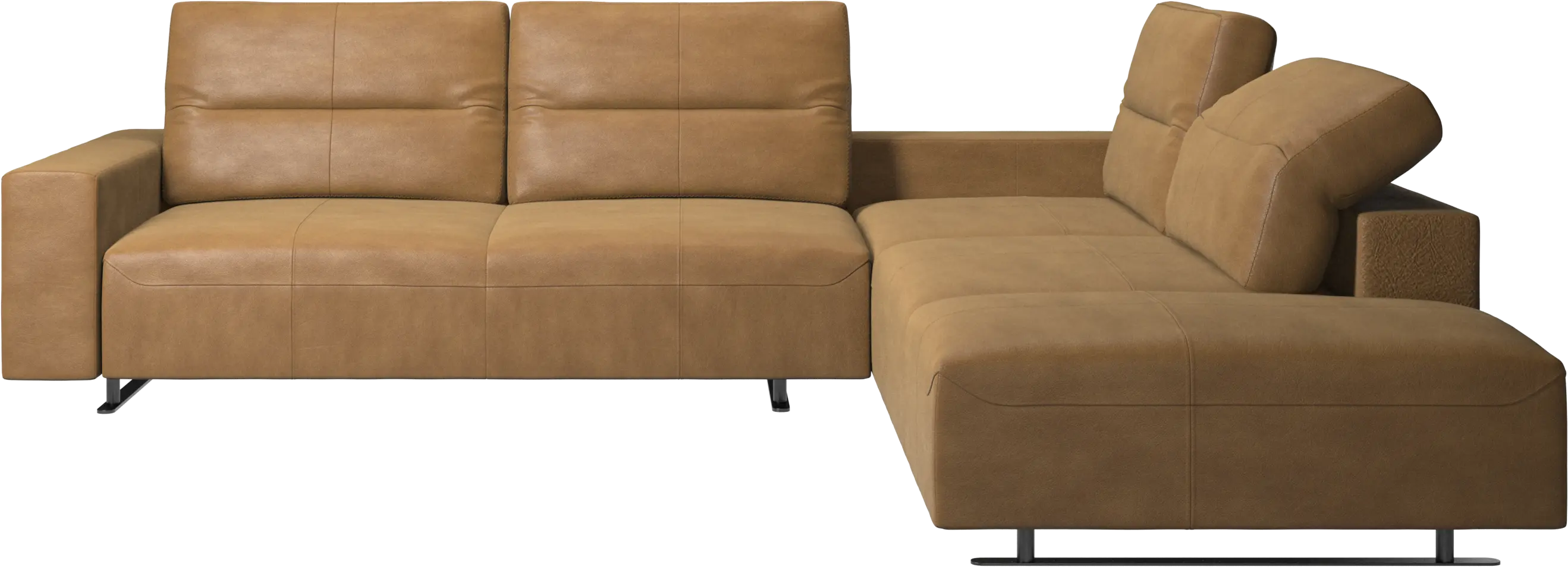 Hampton corner sofa with adjustable back and storage on left side