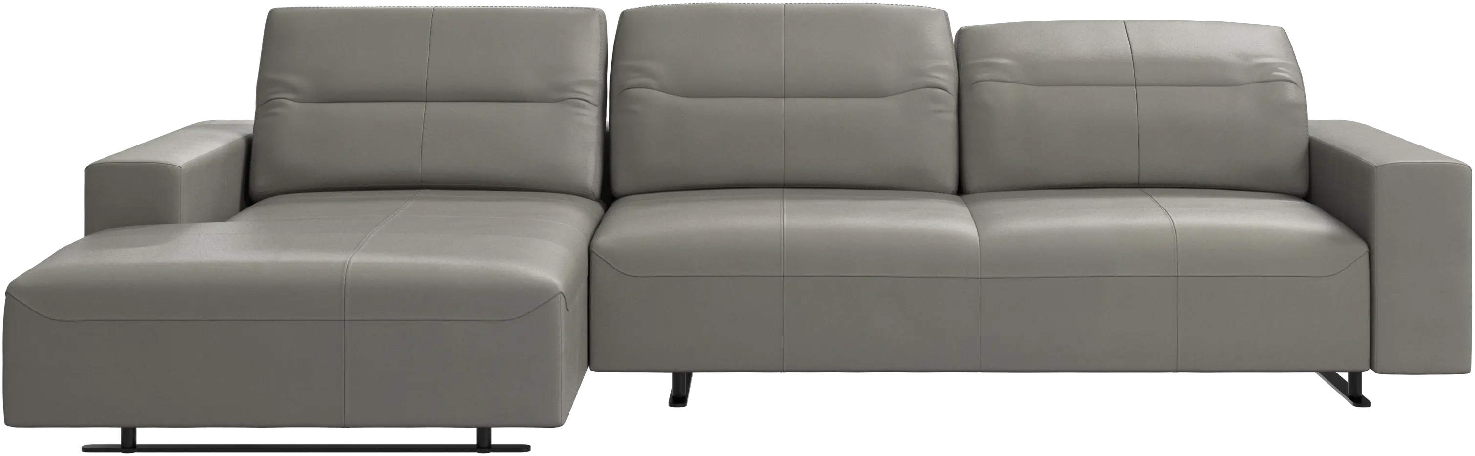 Hampton sofa with adjustable back and resting unit left side, storage right side