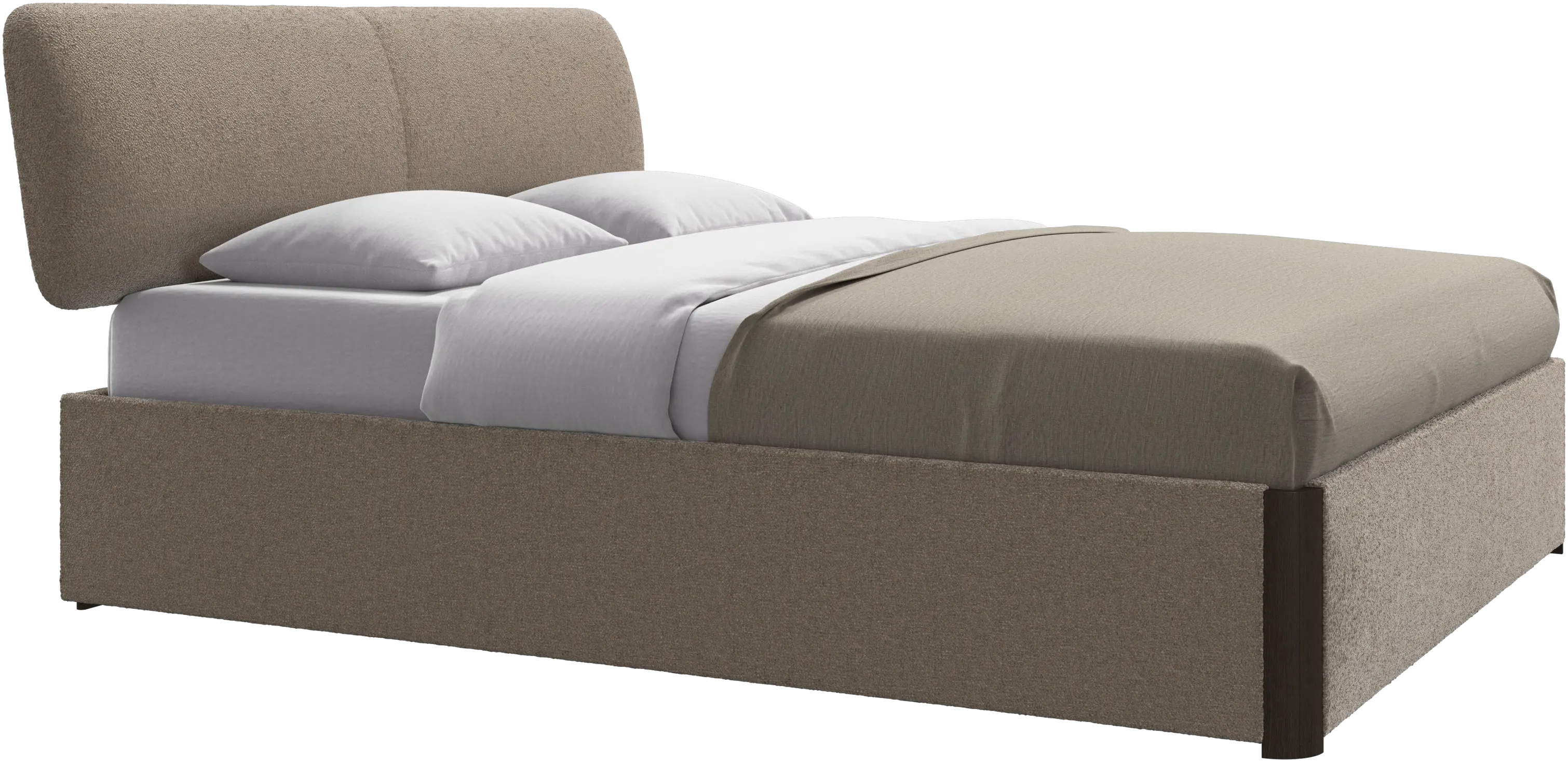 Element cama, cabecero montado en la cama, con láminas y solución de almacenamiento, excl. colchón