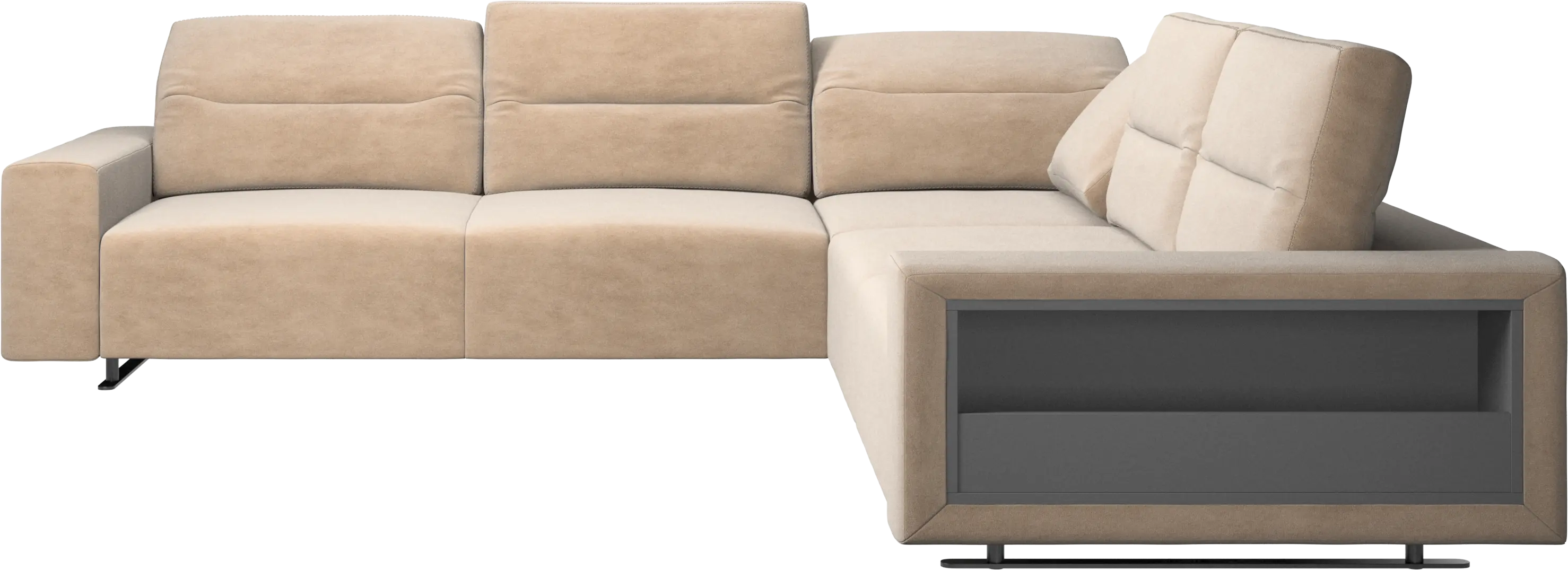 Hampton corner sofa with adjustable back and storage