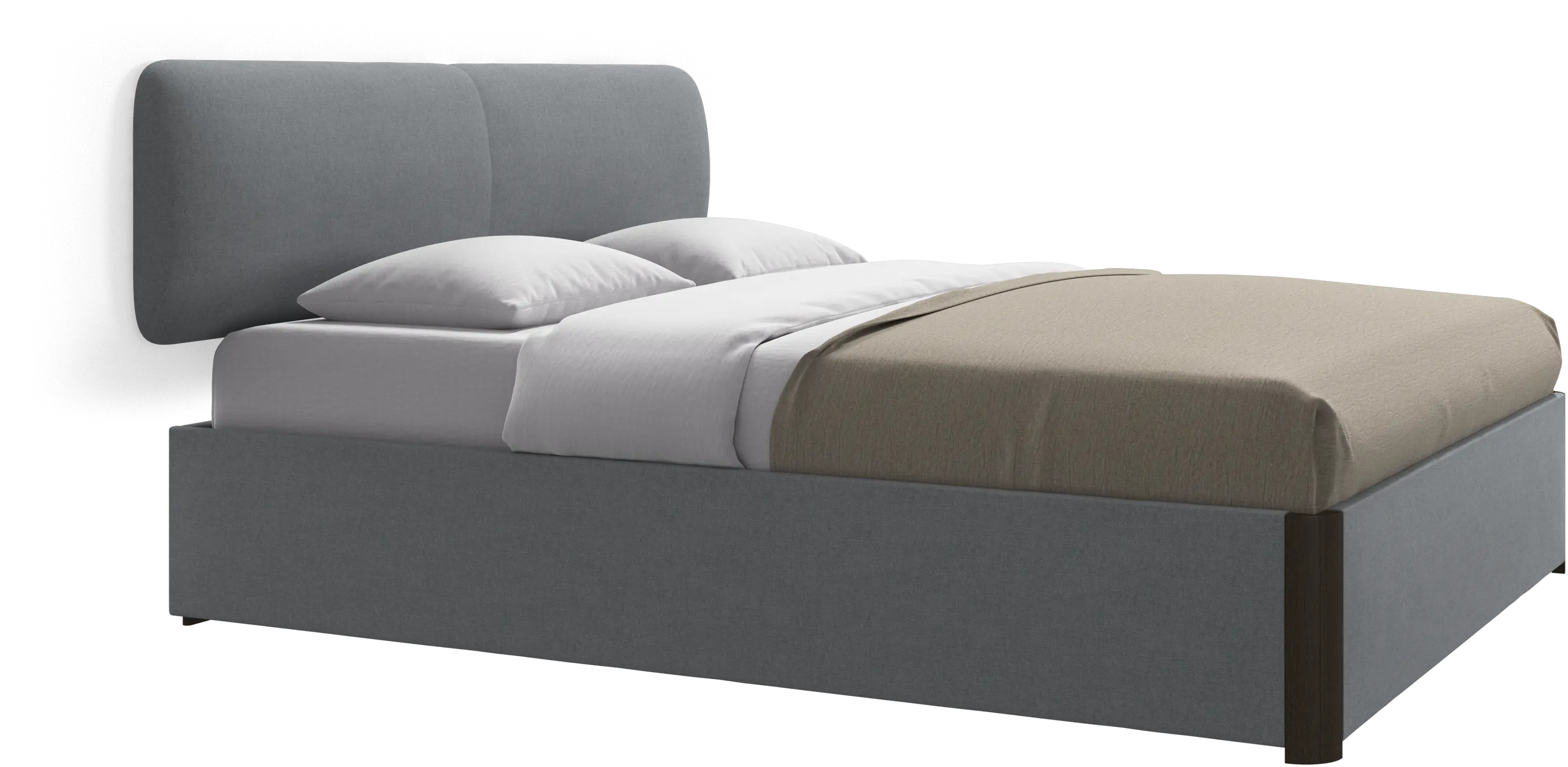 Element bed, wall-mounted headboard, with slats and storage solution, excl. mattress