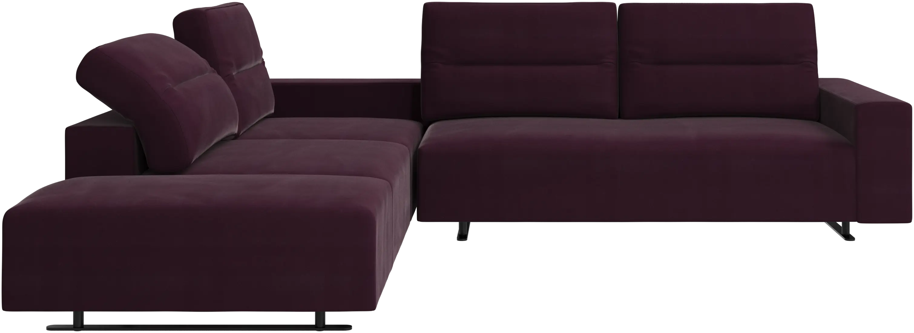 Hampton corner sofa with adjustable back and lounging unit