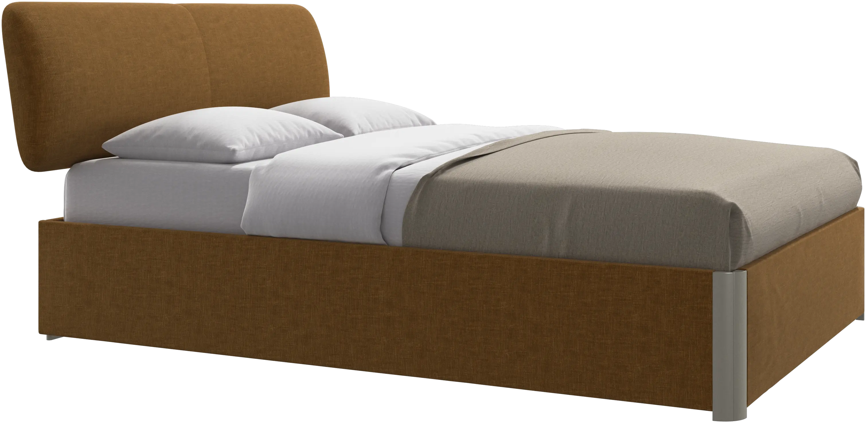 Element bed, bed-mounted headboard, with slats and storage solution, excl. mattress