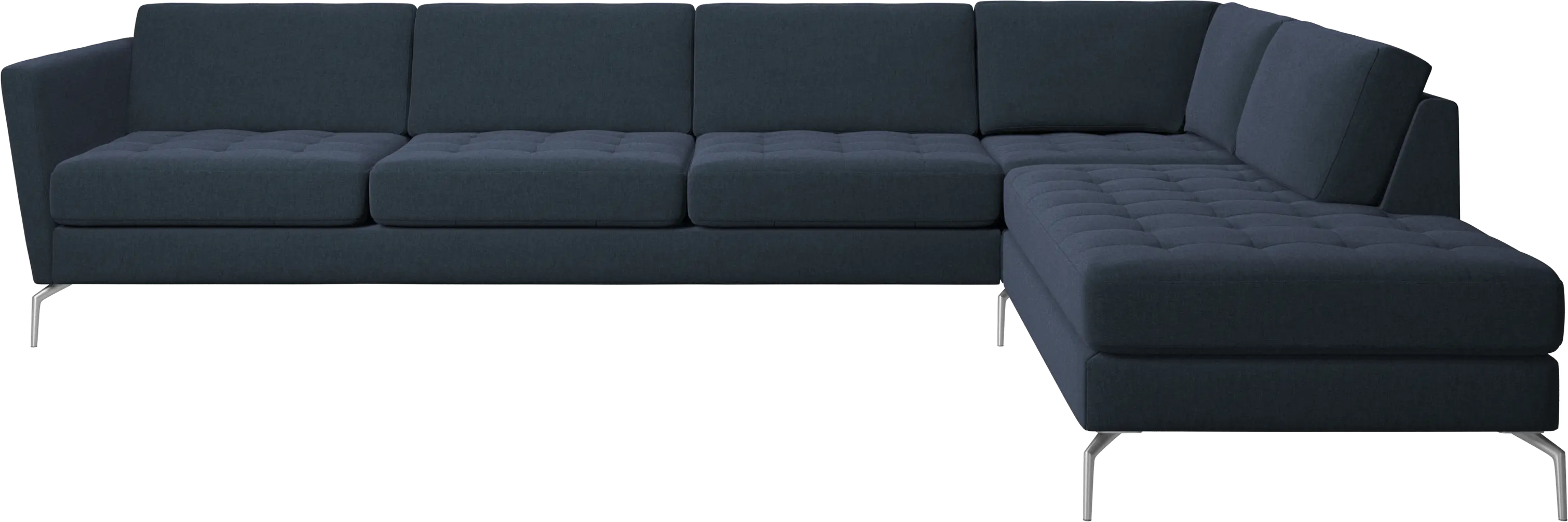 Osaka corner sofa with lounging unit, tufted seat