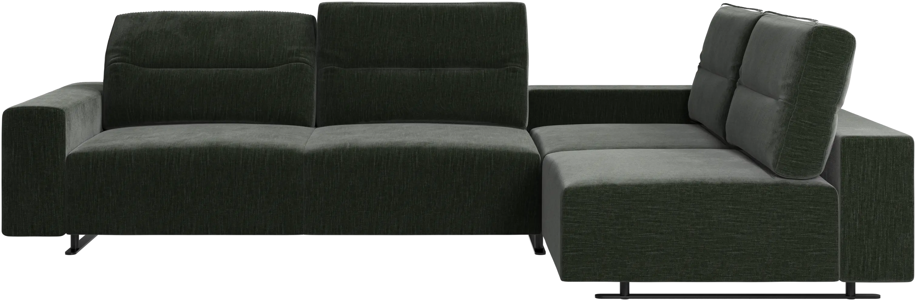 Hampton corner sofa with adjustable back and storage on left side