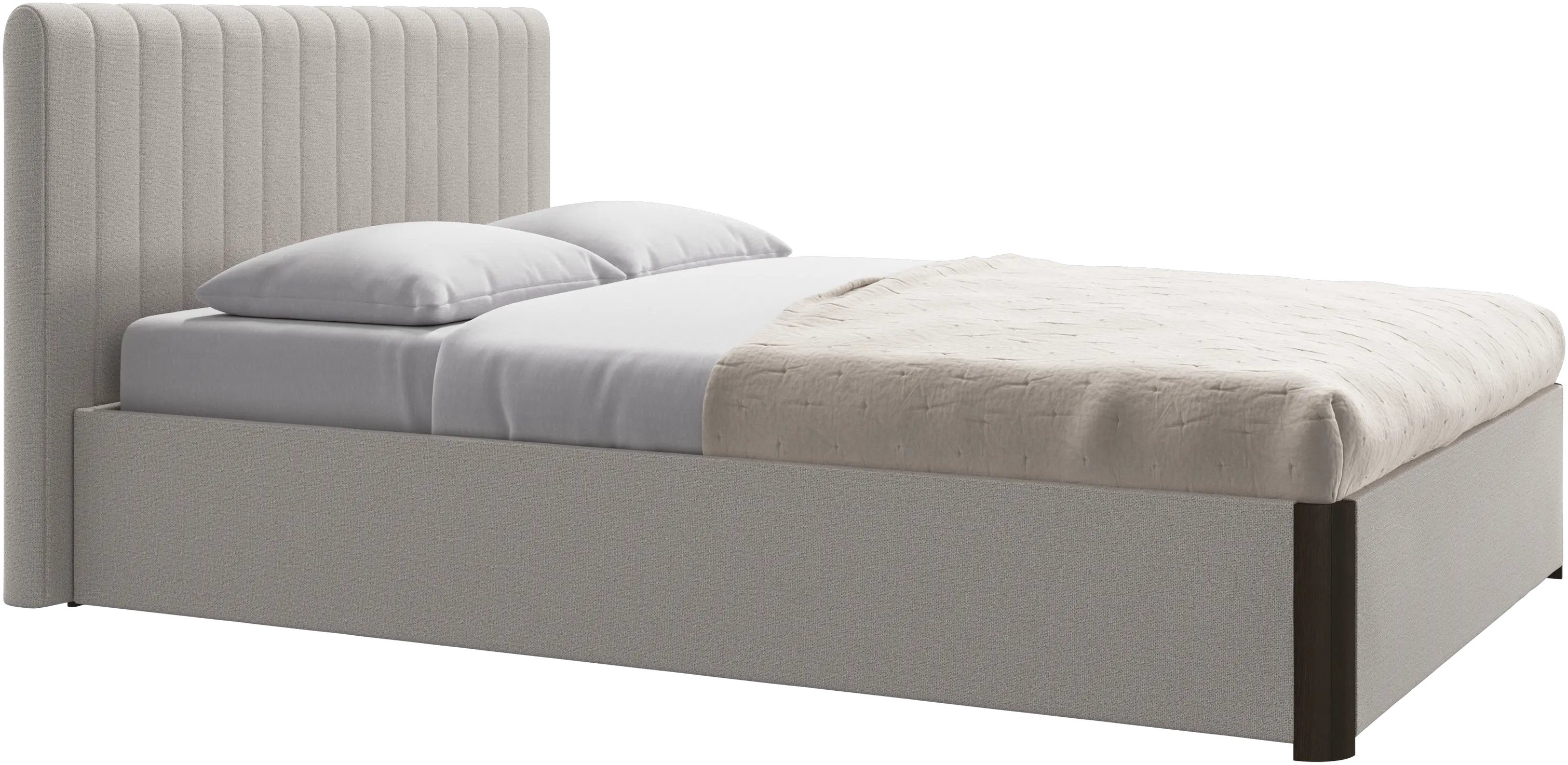 Element bed, bedgemonteerd hoofdbord, met latten en opbergoplossing, excl. matras