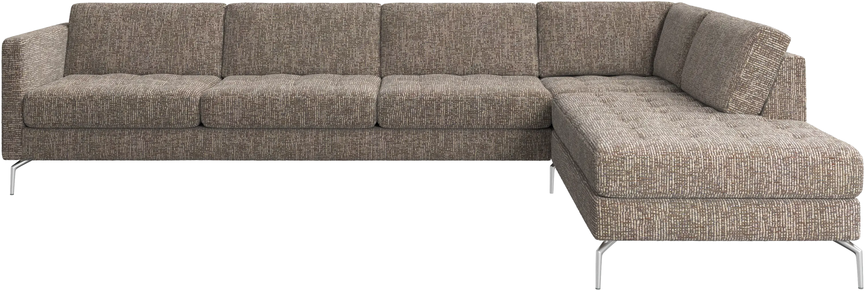 Osaka corner sofa with lounging unit, tufted seat