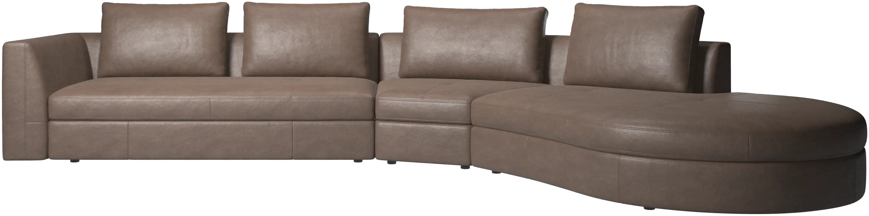 Bergamo sofa with round lounging unit,right