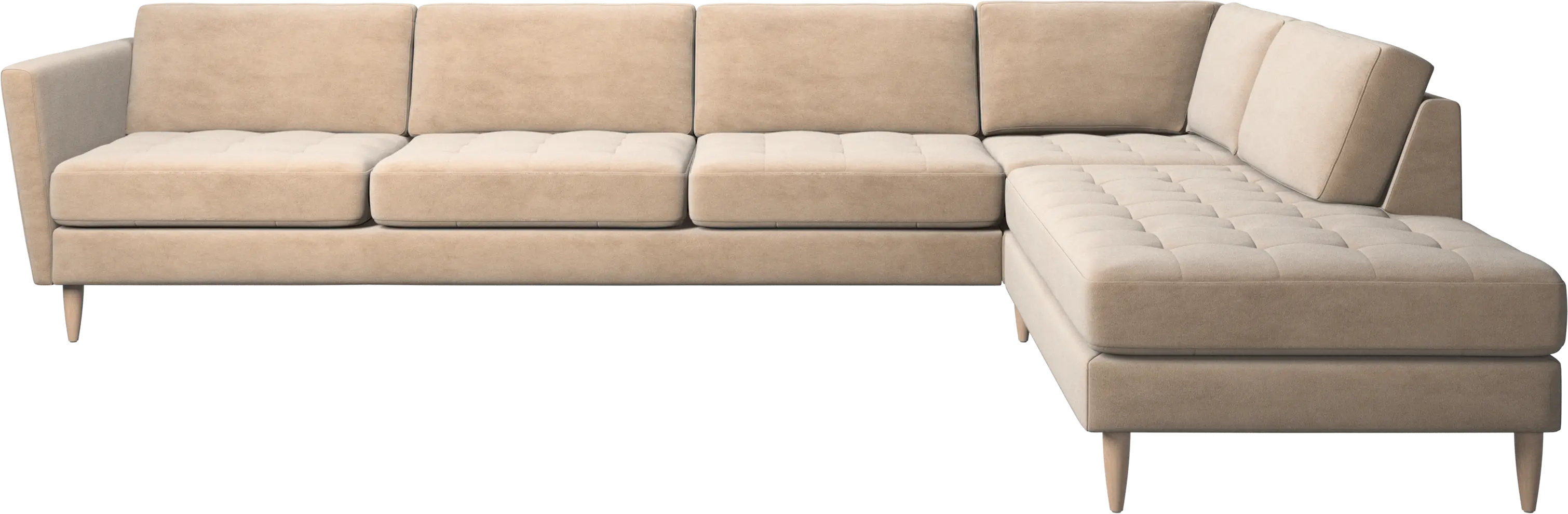Osaka corner sofa with lounging unit, tufted seat