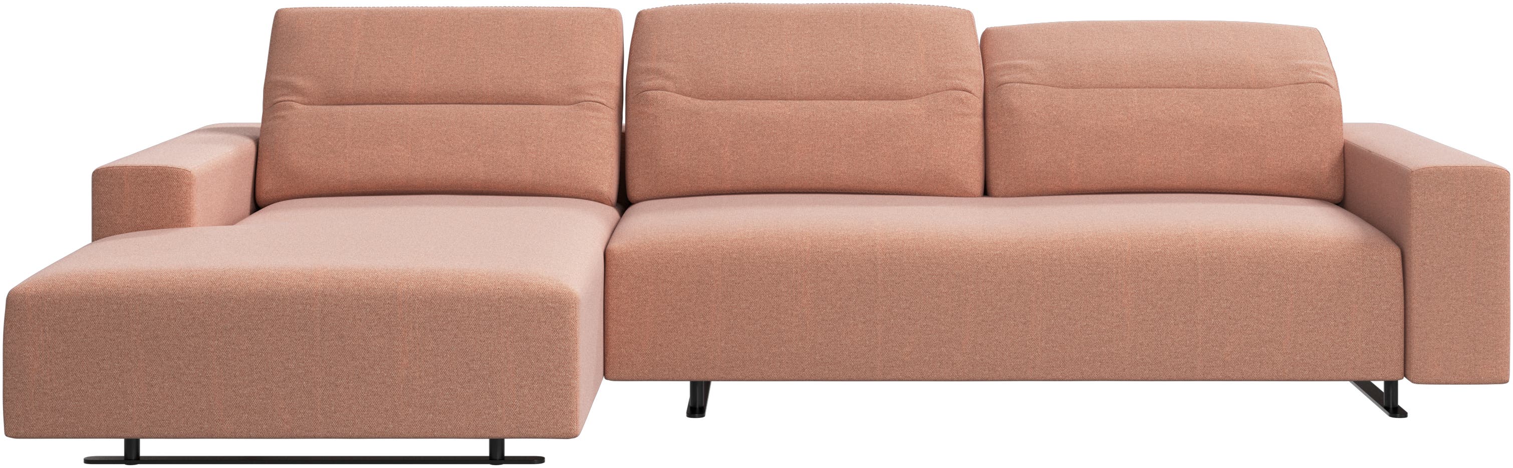 Hampton sofa med justerbar ryg og lounge modul venstre side, opbevaring højre side