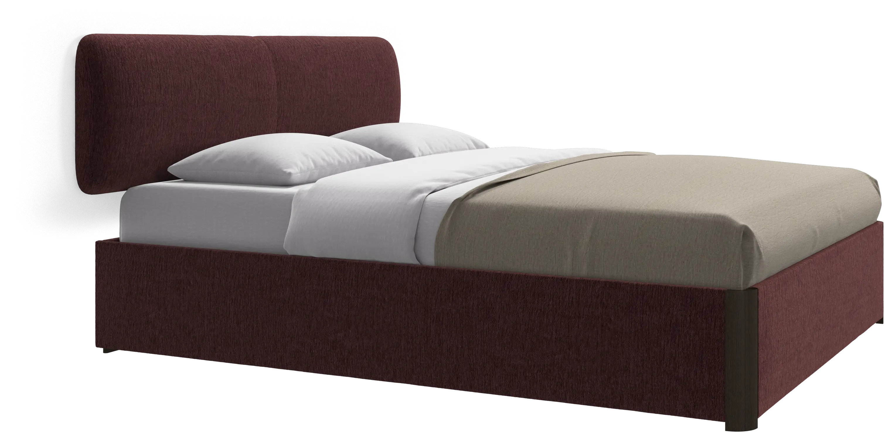Element bed, wall-mounted headboard, with slats and storage solution, excl. mattress