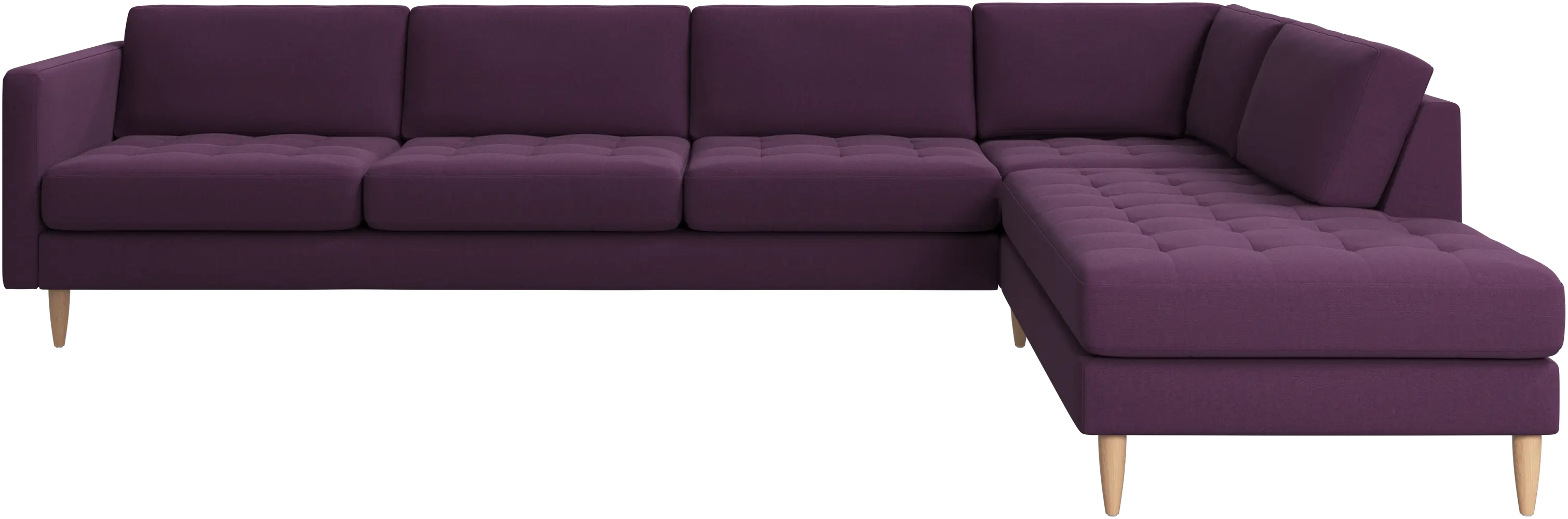 Osaka corner sofa with lounging unit, tufted seat