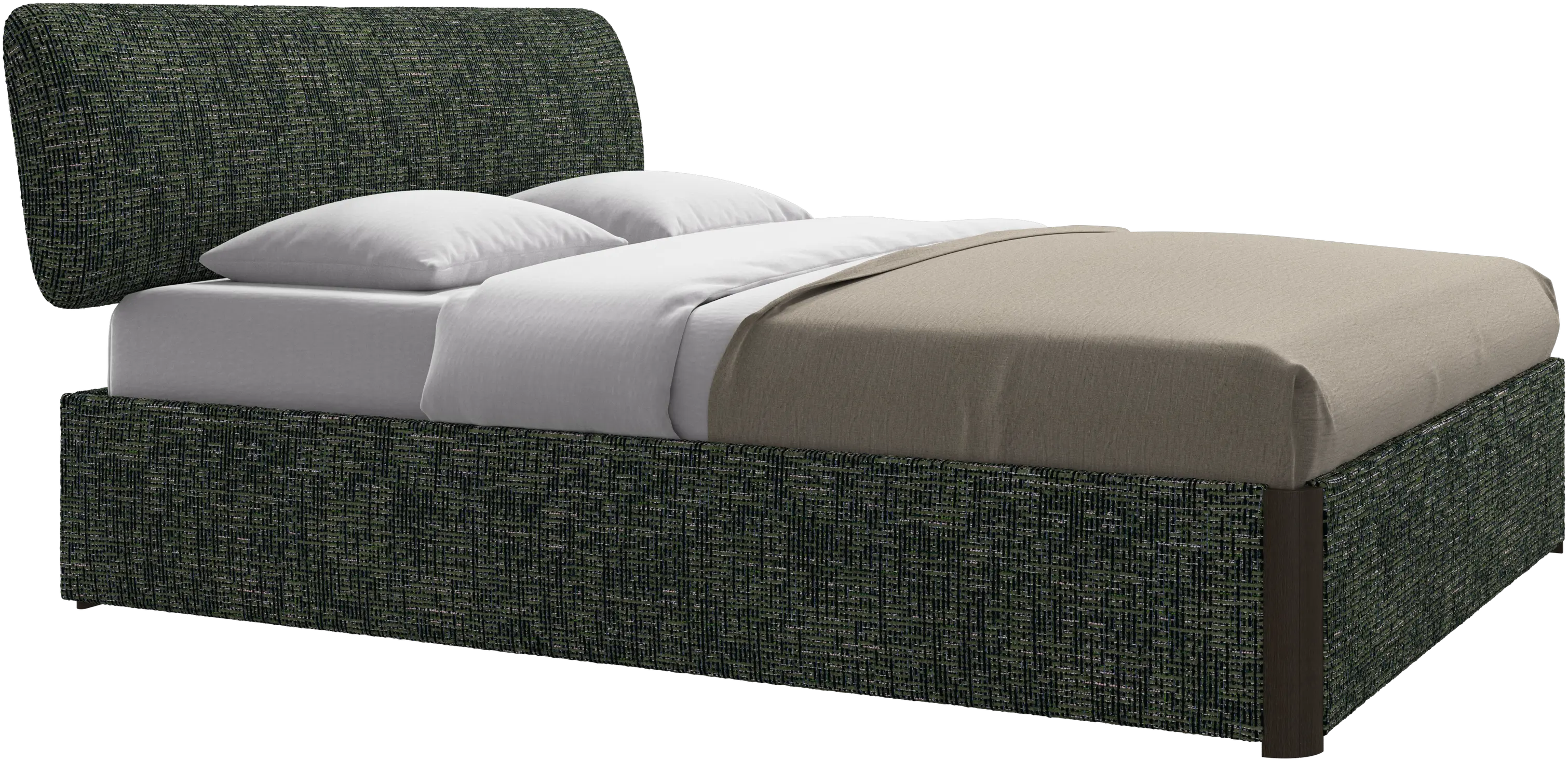 Element bed, bed-mounted headboard, with slats and storage solution, excl. mattress