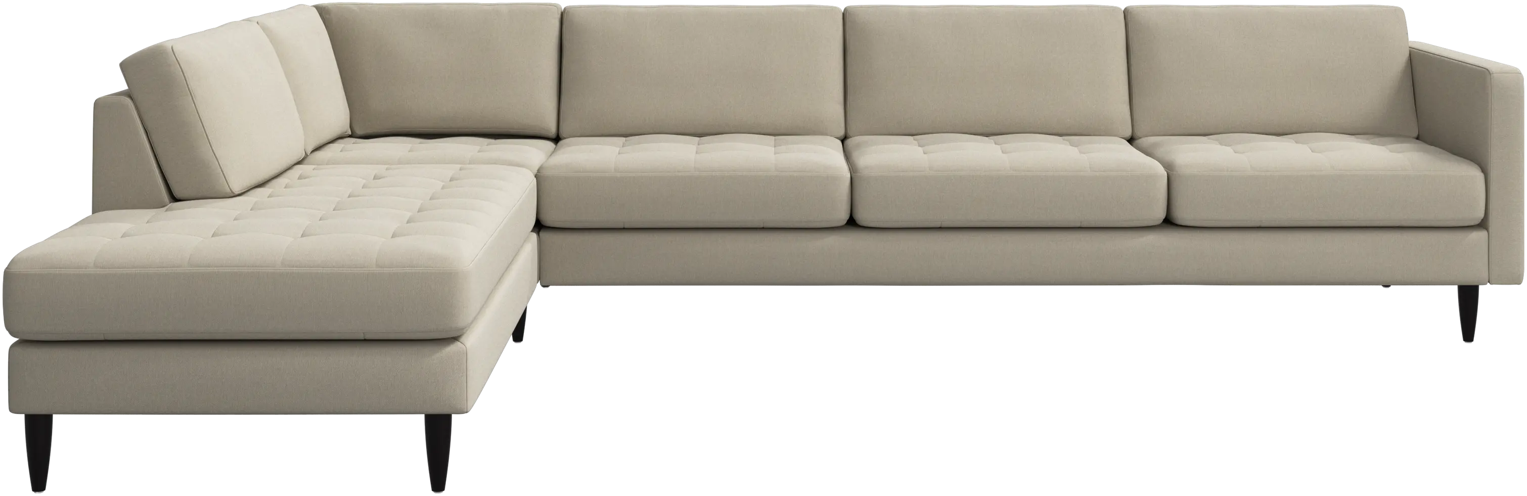 Osaka corner sofa with lounging unit, tufted seat