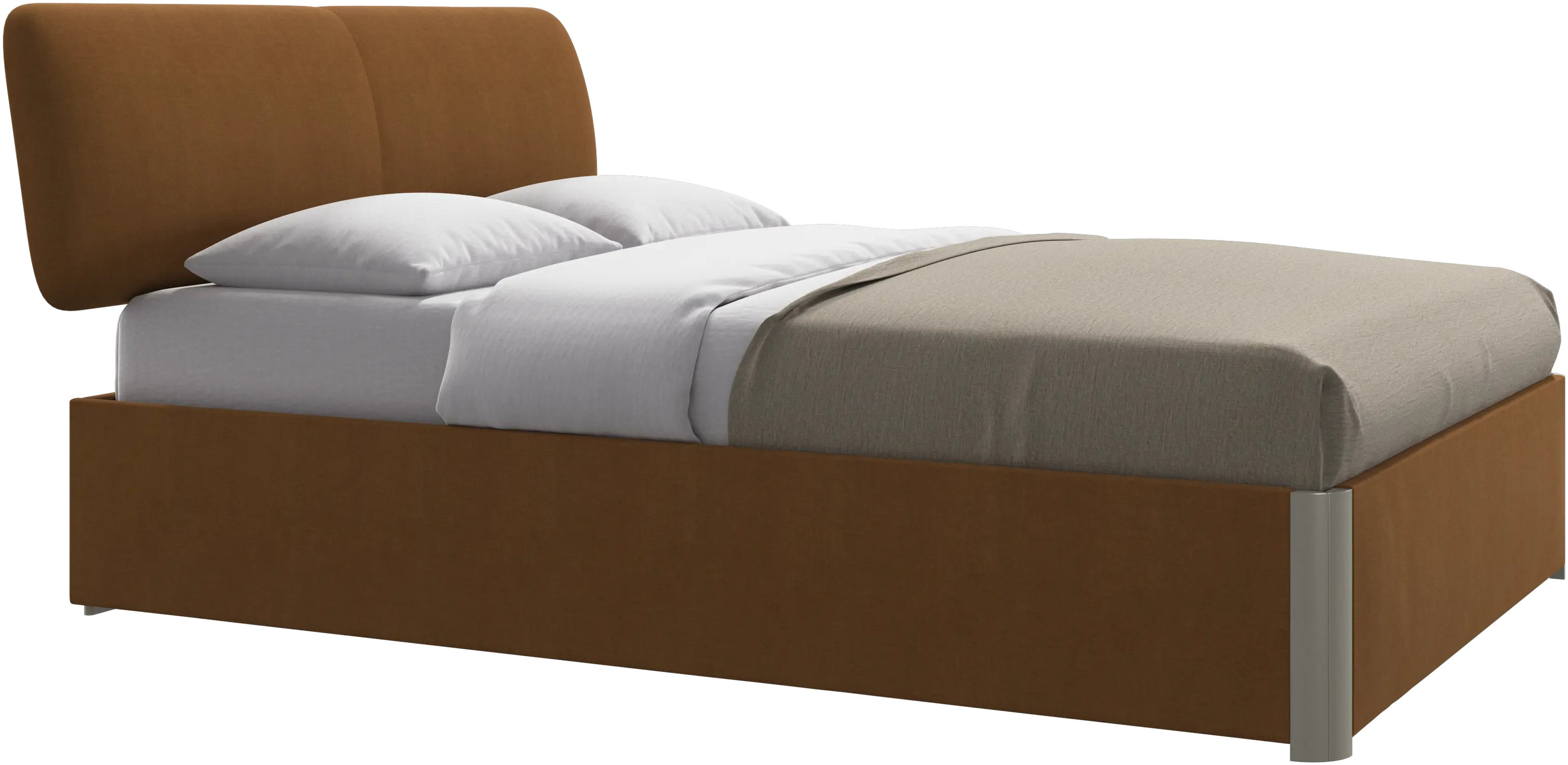 Element bed, bed-mounted headboard, with slats and storage solution, excl. mattress