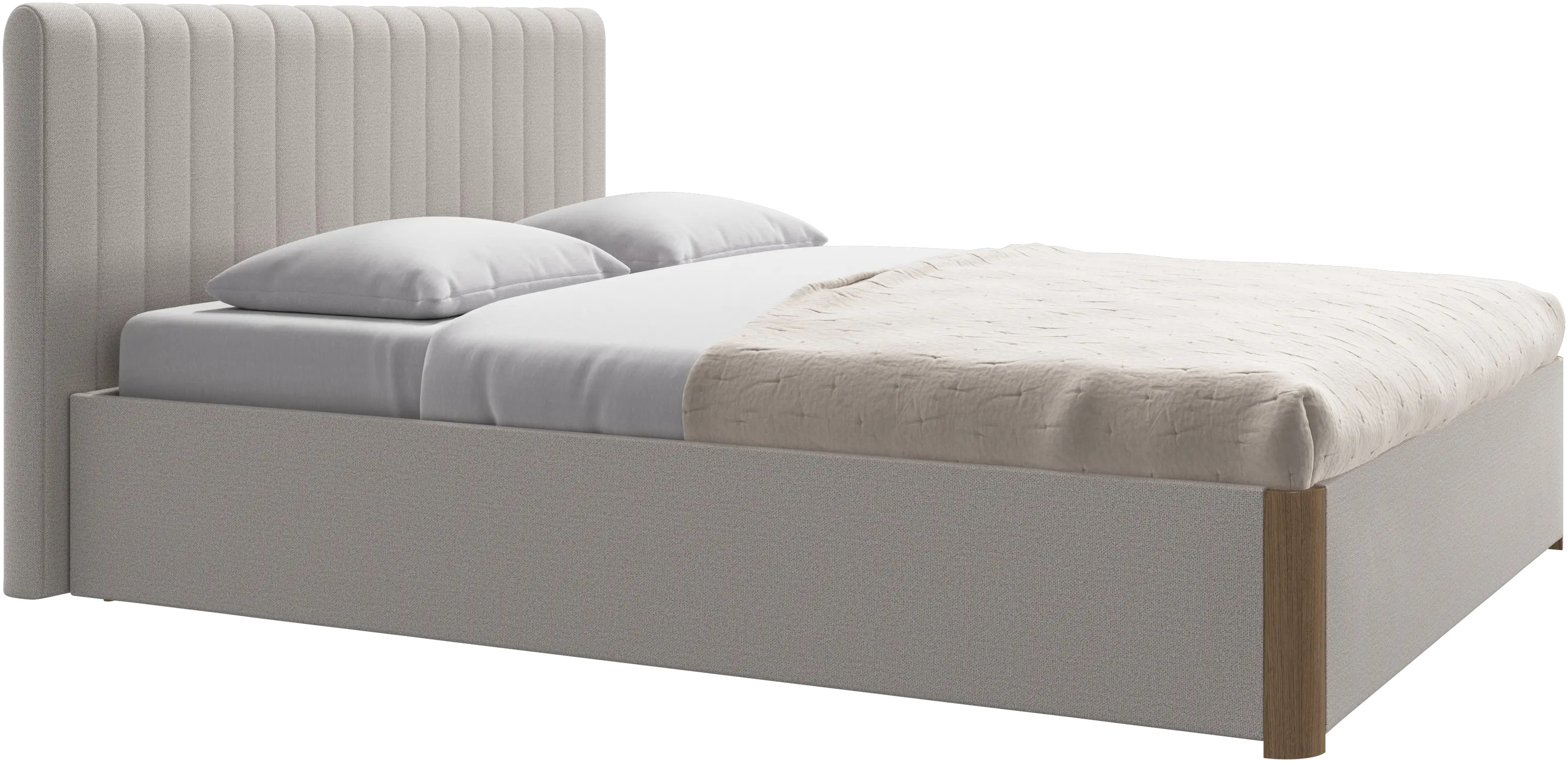 Element bed, bedgemonteerd hoofdbord, met latten en opbergoplossing, excl. matras