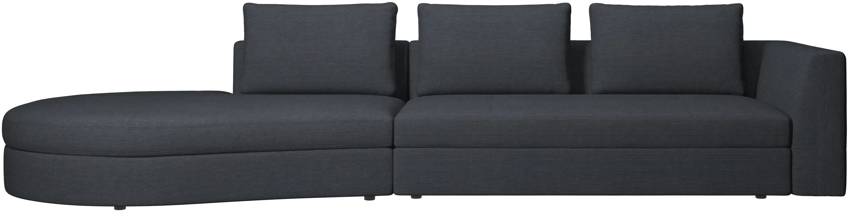 Bergamo sofa with round lounging unit, left