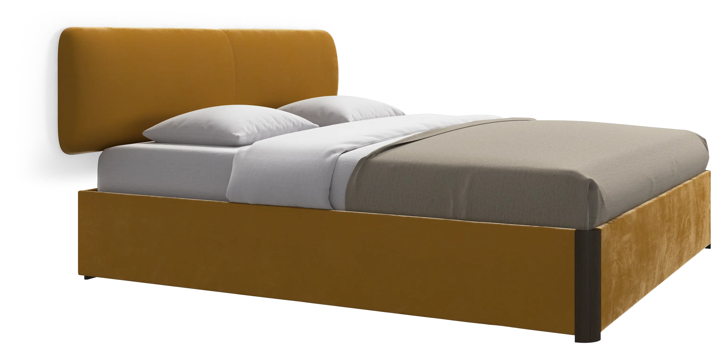 Element bed, wall-mounted headboard, with slats and storage solution, excl. mattress