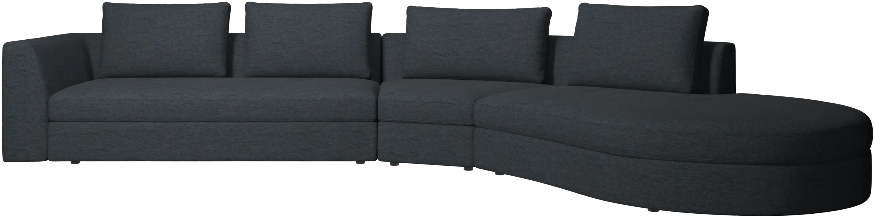 Bergamo sofa with round lounging unit,right