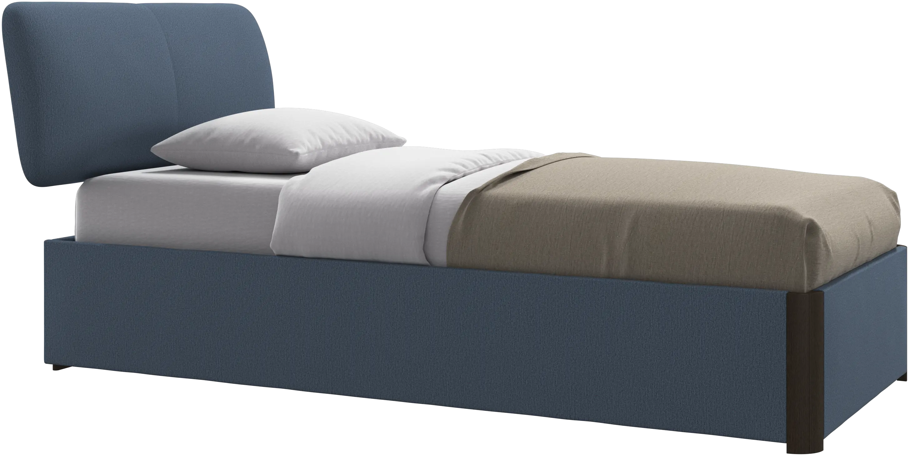 Element bed, bed-mounted headboard, with slats and storage solution, excl. mattress