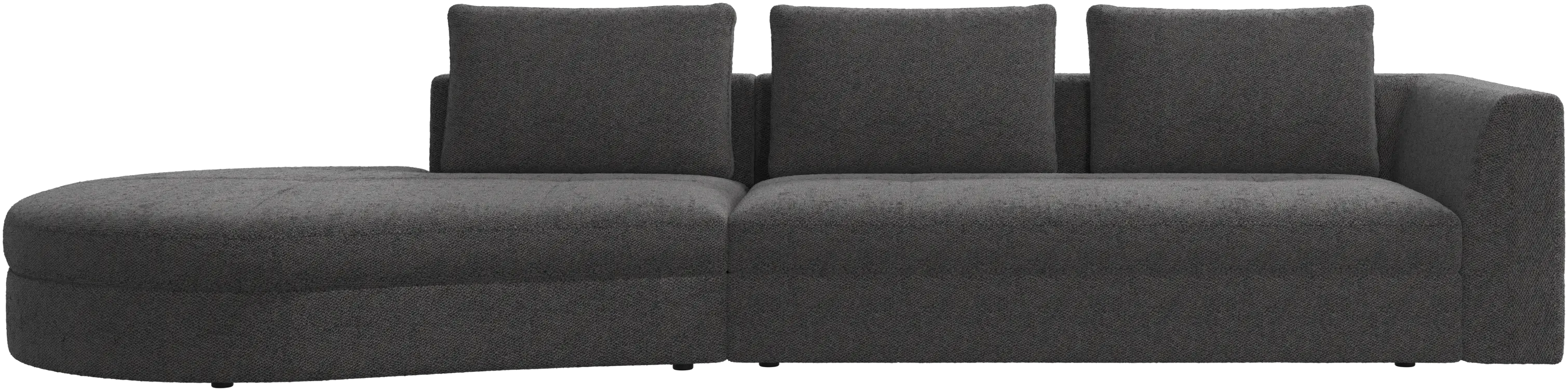Bergamo sofa with round lounging unit, left