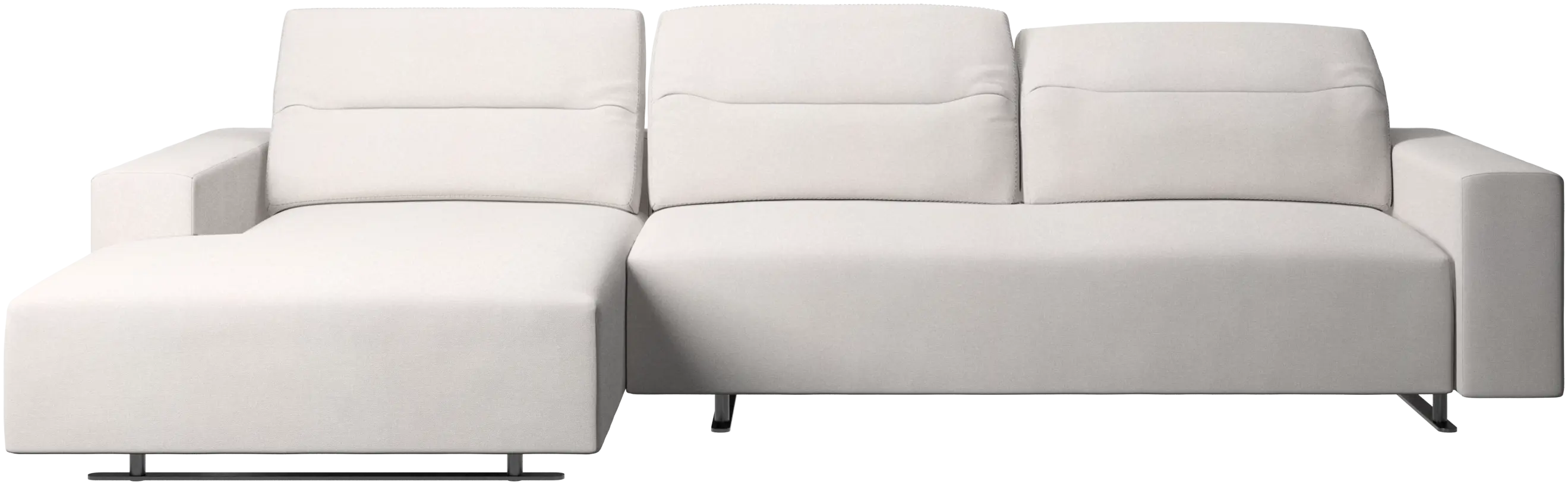 Hampton sofa with adjustable back, resting unit and storage left side