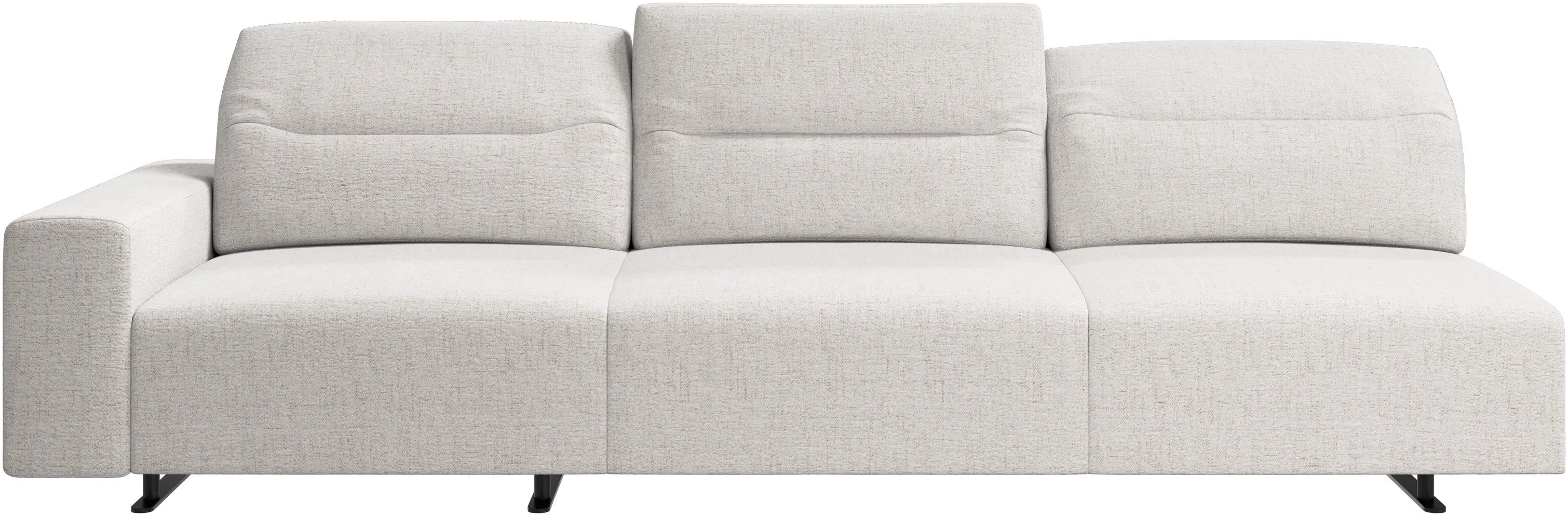 Hampton sofa with adjustable back and storage on the left side
