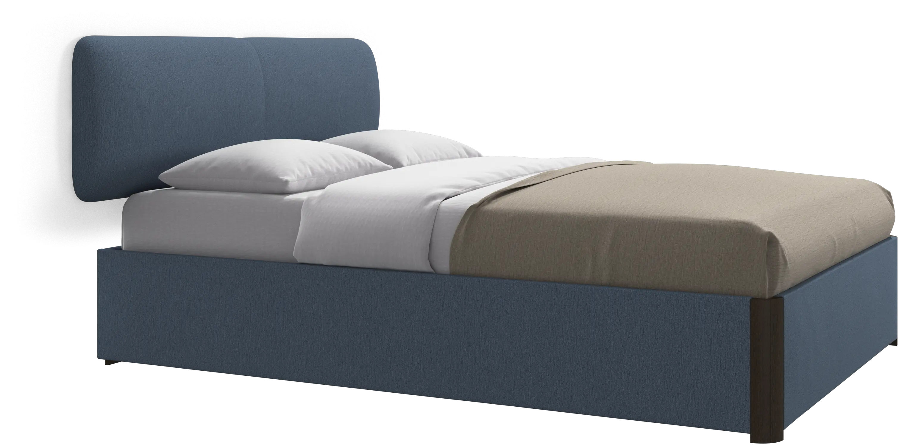 Element lit, tête de lit murale, avec lattes et solution de stockage, excl. matelas