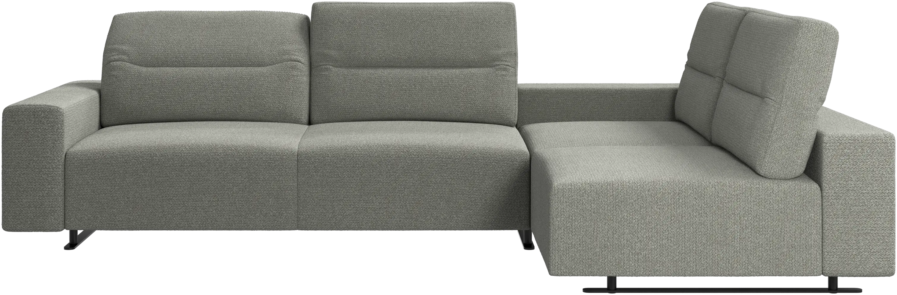 Hampton corner sofa with adjustable back and storage on left side