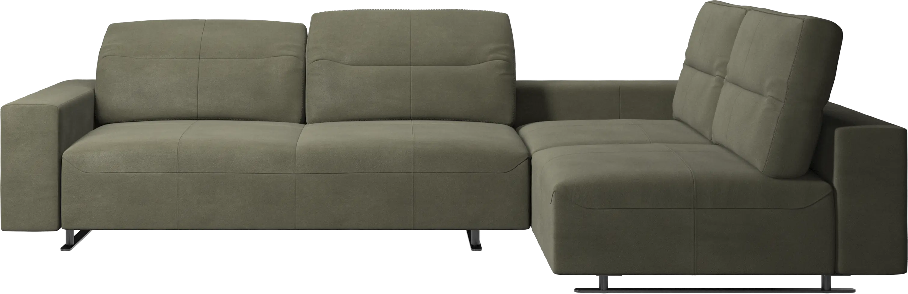 Hampton corner sofa with adjustable back and storage on left side