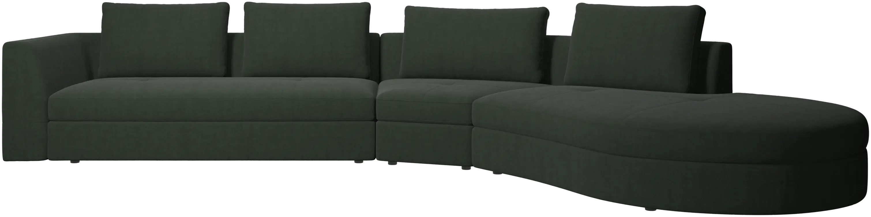 Bergamo sofa with round lounging unit,right