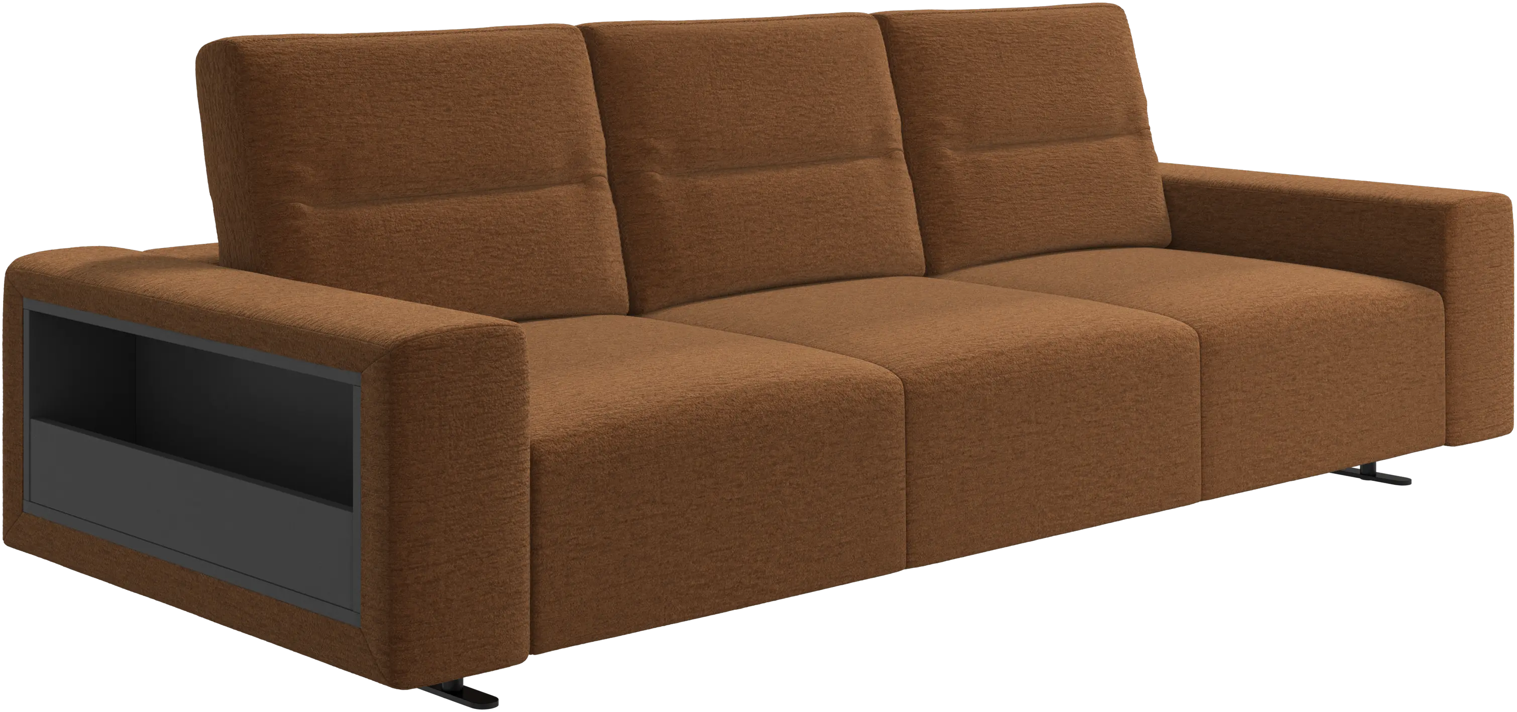 Hampton sofa with adjustable back and storage on the left side
