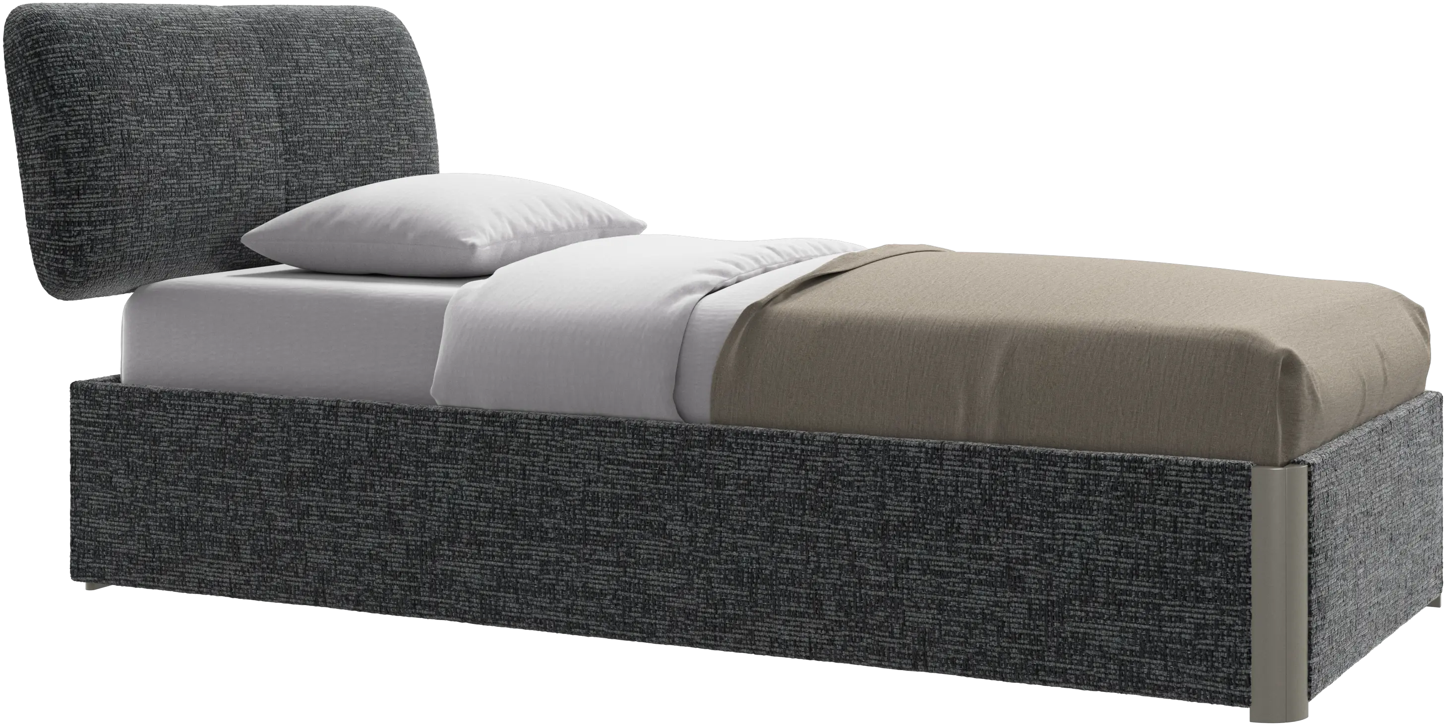 Element bed, bedgemonteerd hoofdbord, met latten en opbergoplossing, excl. matras