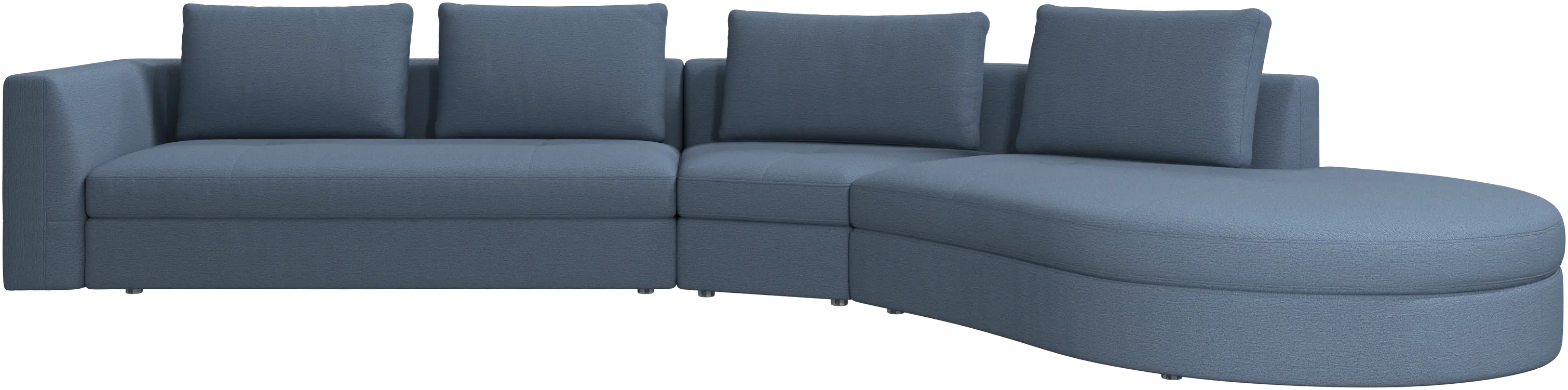 Bergamo sofa with round lounging unit,right