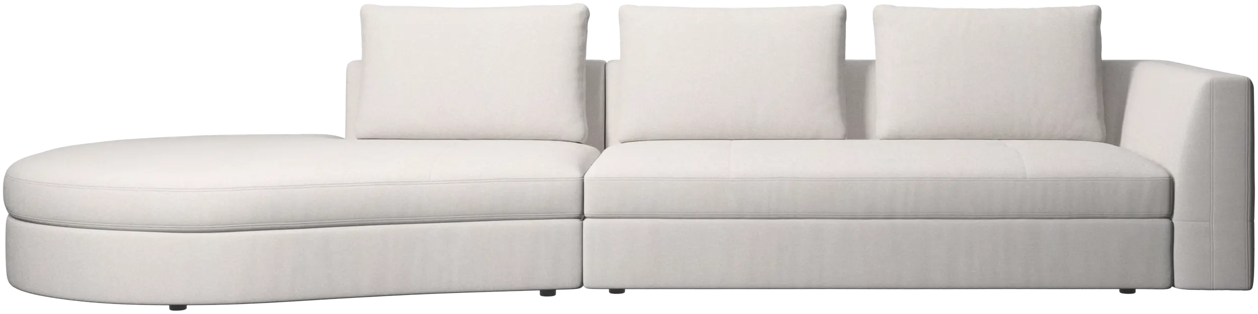 Bergamo sofa with round lounging unit, left