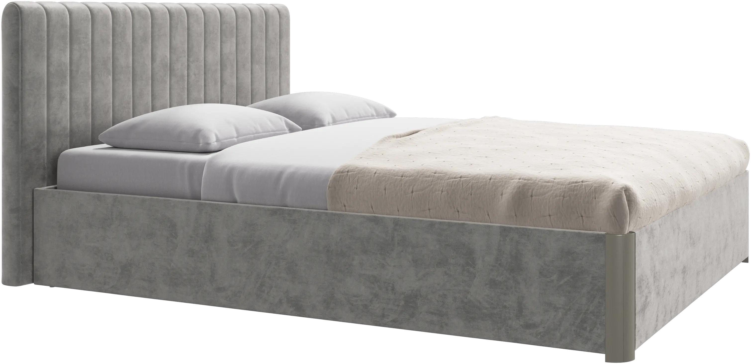 Element bed, bed-mounted headboard, with slats and storage solution, excl. mattress