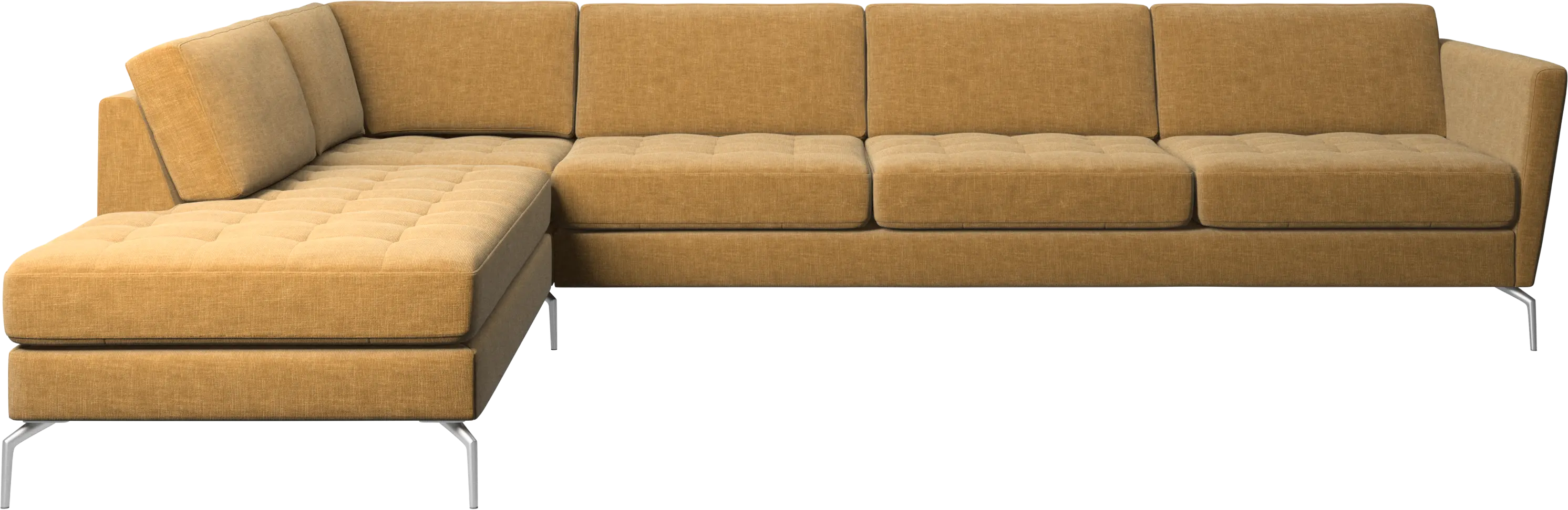 Osaka corner sofa with lounging unit, tufted seat